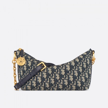 DI*R Di*rstar 체인 호보 백 - 블루 Dior Oblique 자카드