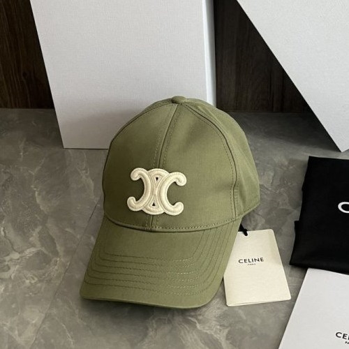 CELI*E  시그니처 카키 패치 자수 모자