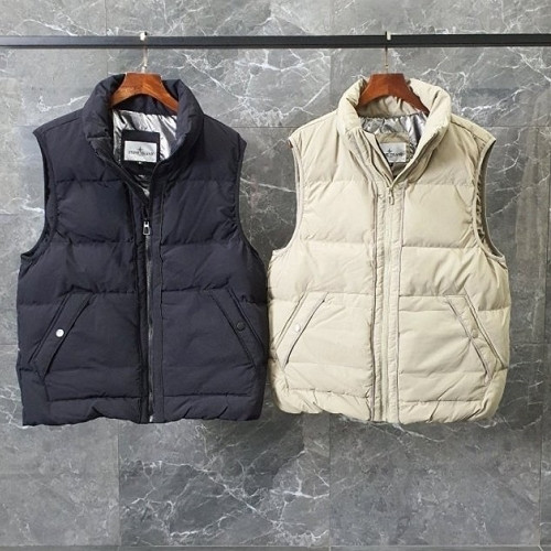 STONE ISLA*D  스트리트 원형 패턴 오리털 패딩쪼끼