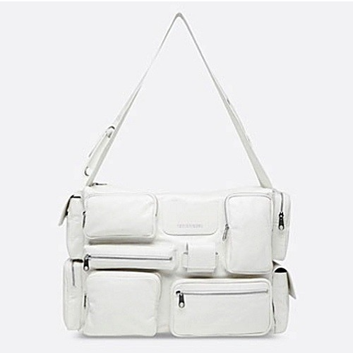 발렌**가 슈퍼비지 라지 슬링백 화이트