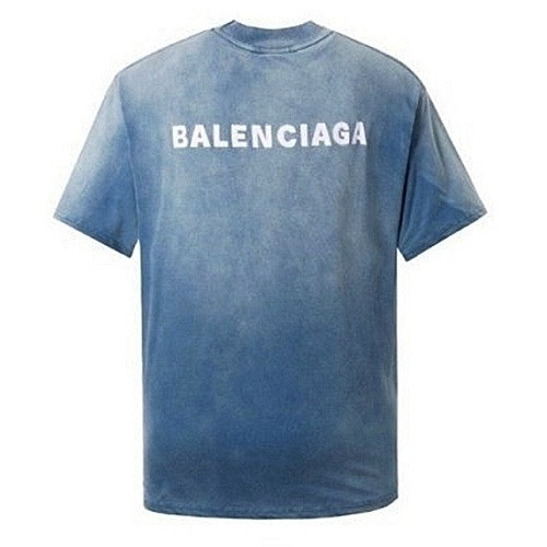 BALENCIAGA 피그먼트워싱 백로고 자수티셔츠