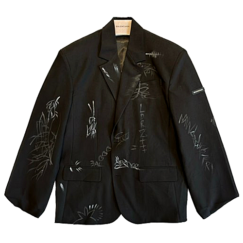 발렌시*가 BALENCIAGA 스크리블오버 테일러드 자켓