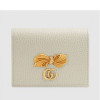 GUCCI 구찌 GG 마몬트 레더 보우 카드지갑 화이트