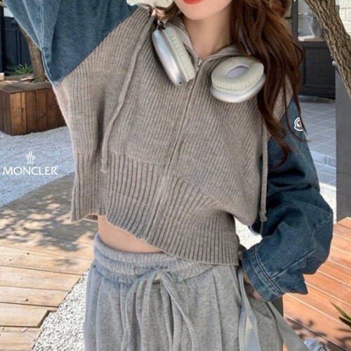 몽클*어  후드집업 배색CD