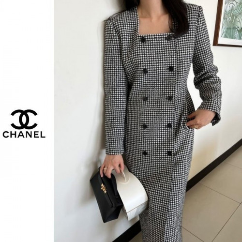 CHAN*L  트위드 스퀘어넥 원피스