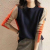 몽클*어  (네이비 & 오렌지) NO 배색 니트 (419)