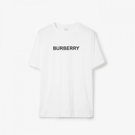 BURBERRY 로고 코튼 티셔츠 - 화이트