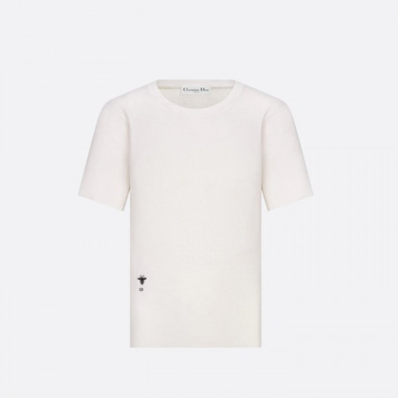 DIOR 반소매 스웨터 - 에크루 캐시미어 실크 니트