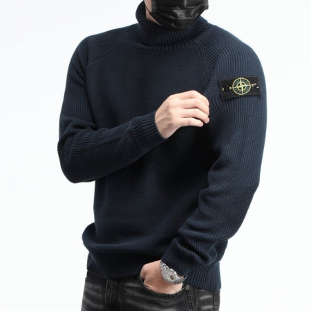 스톤 아일*드   와플 쉐도우 목폴라 니트