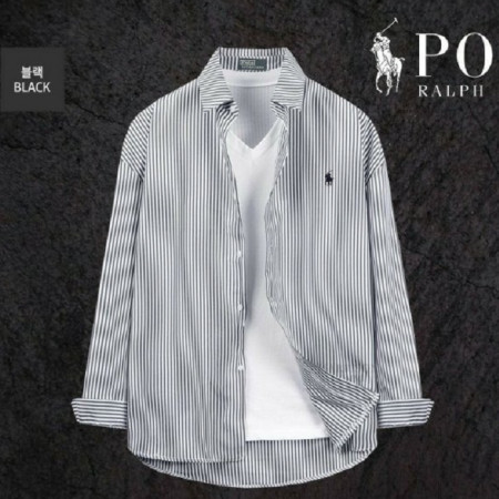 폴로 랄프*렌   오버 스트라이프 잔줄로고셔츠