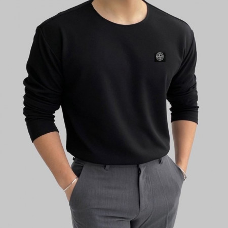 스톤 아일*드   사각 와펜로고 보트넥 티셔츠