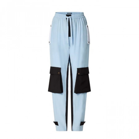 LOUIS VUITTON 컬러 블록 카고 팬츠 - 아이스 블루