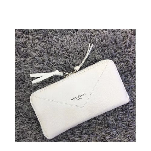 발렌시아가 파피에르 컨티넨탈 지퍼지갑 화이트
