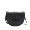 샤넬 23P 미니 메신저백 레더 CC로고 캐비어 블랙 체인 크로스백