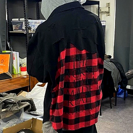 언더마이카 UNDERMYCAR 도희체크드 오버셔츠