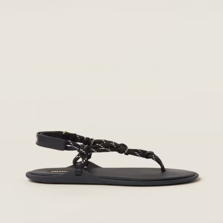 MIU MIU Riviere 코드 및 가죽 샌들