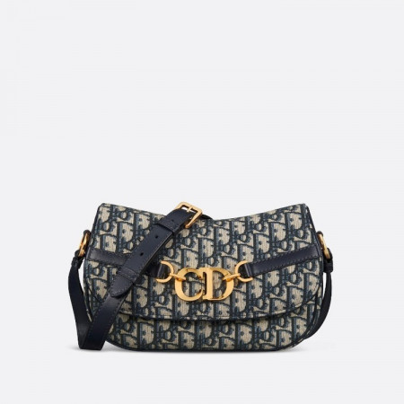 DIOR CD Besace 스몰 백 - 블루 Oblique 자카드
