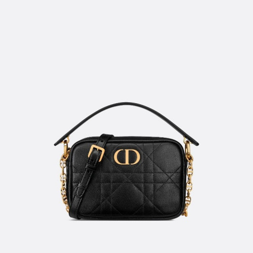 Dior Caro 탑 핸들 스몰 카메라 백 - 블랙