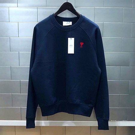 아미 AMI 드꾀흐 스웻 맨투맨 - 네이비