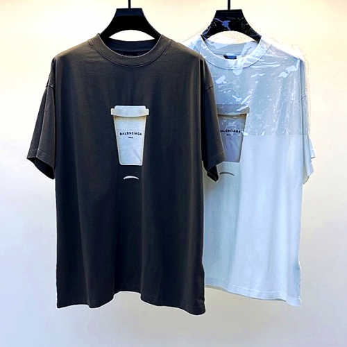 발렌시*가 BALENCIAGA 커피보틀 로고 반팔 티셔츠