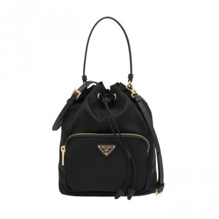 PRA*A 나일론 뉴 버킷백 - 블랙