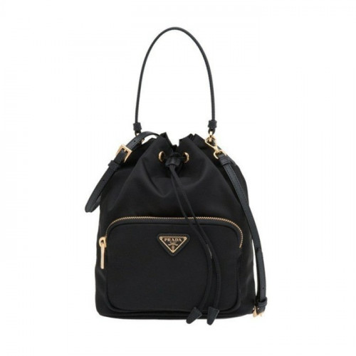 PRA*A 나일론 뉴 버킷백 - 블랙