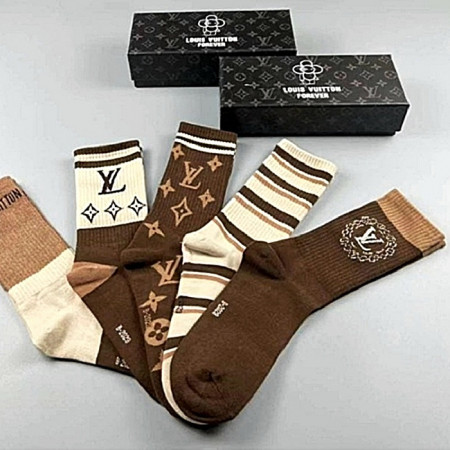 루이*통 LOUIS VUITTON 로고 5종 양말 SET