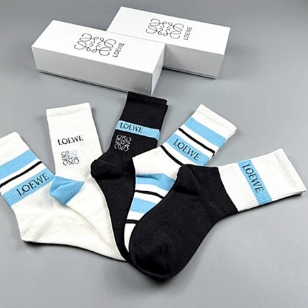 로에베 LOEWE 블루 라인 5종 양말 SET
