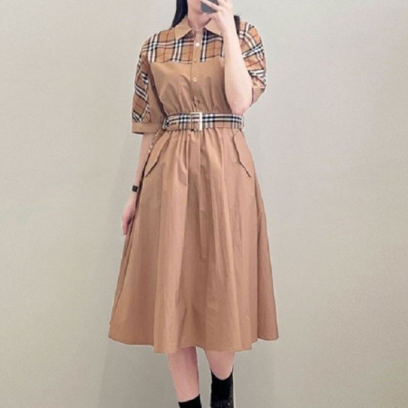 BURBER*Y   여성 빈티지 체크 루즈핏원피스