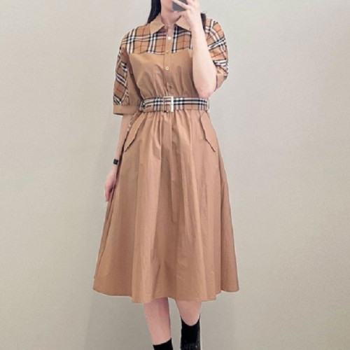 BURBER*Y   여성 빈티지 체크 루즈핏원피스