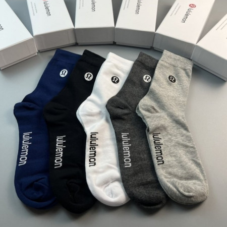 LULULEM*N   시그니쳐 패턴 5종 양말Set