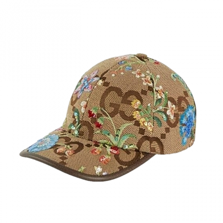 GUC*I   플라워 시그니처  로고 패턴 모자