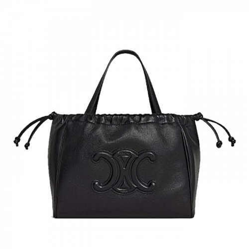 CELINE  퀴르 트리옹프 스몰 드로우스트링 카바스 - 블랙