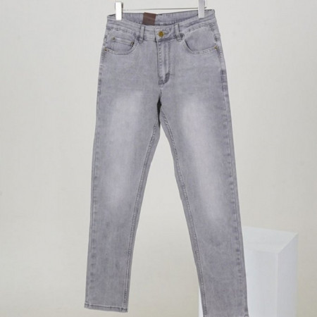 루이*통   남성 포켓 LV 엠보 로고 슬림핏 데님 팬츠