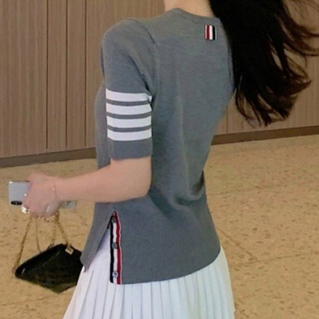 톰브*운   기본 반팔 라운드 니트 (9179)