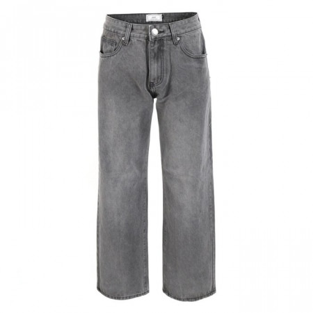 A*I   그레이 베이직 와이드 데님 팬츠