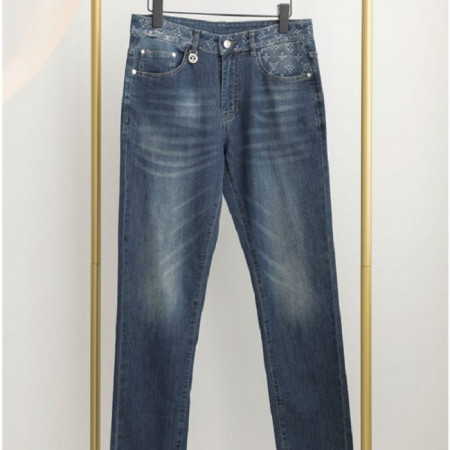 루이*통   모노그램 플라워 데님 진