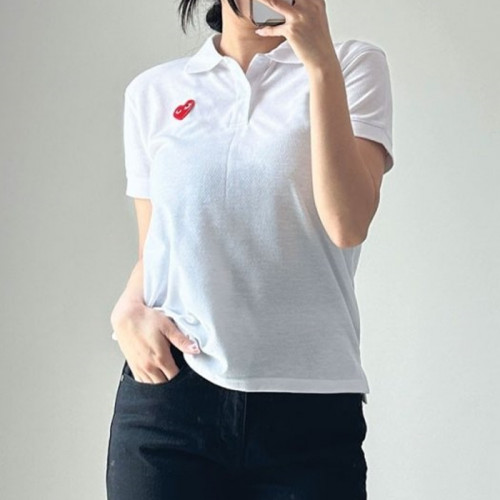 꼼데가*송   플레이 레드 하트 로고 폴로셔츠