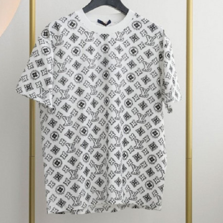 루이*통   모노그램 그레인 로고 반팔 티셔츠