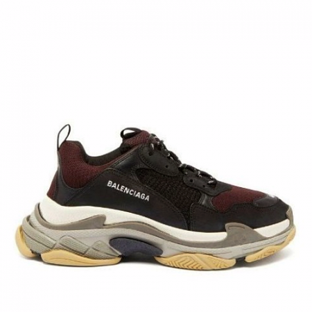 발렌시*가 BALENCIAGA 트리플S 블랙/버건디 스니커즈