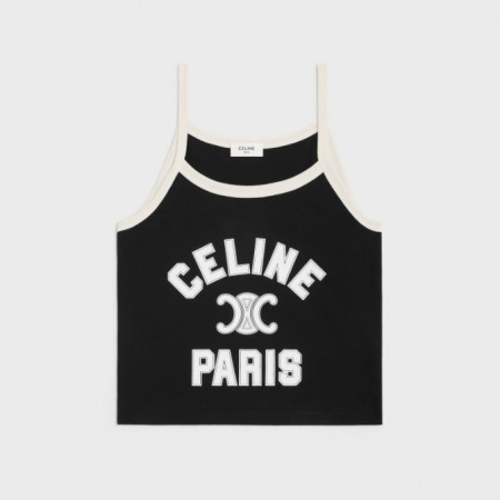 CELINE PARIS 탱크 탑 - 코튼 저지