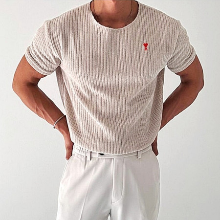 AMI 내츄럴 니트반팔