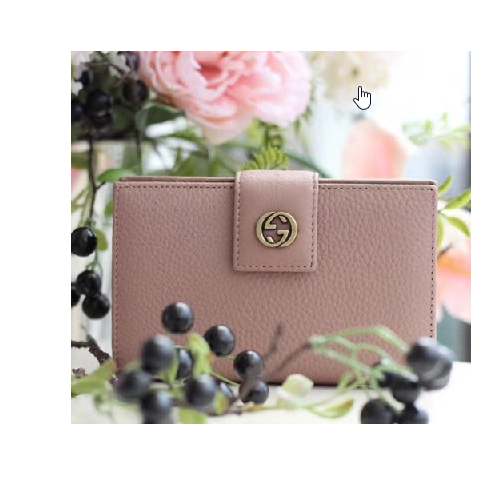 구찌 더블GG 로고 중지갑 핑크