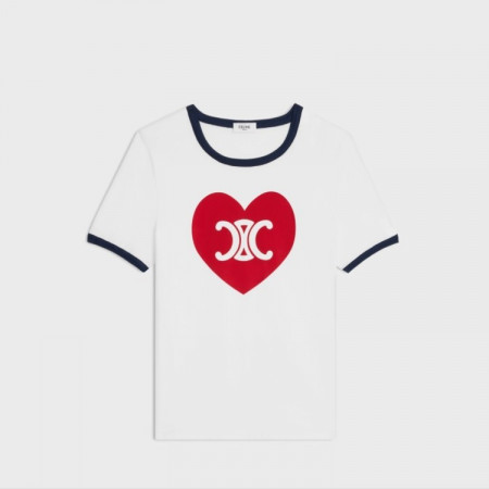 CELINE 하트 트리옹프 티셔츠 - 코튼 저지