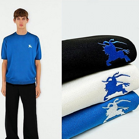 버*리 BURBERRY 기마상 니트반팔