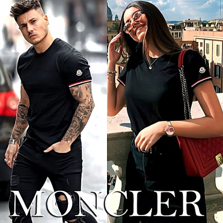 MONCLER 클래식 사이드 암밴딩 티셔츠