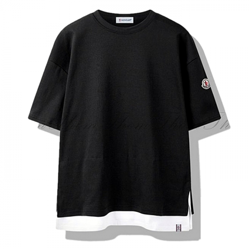 몽클*어  레이어드 트임 오버핏 반팔