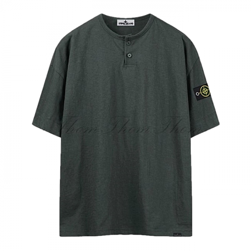 스톤 아일*드  슬라브 오버핏 헨리넥 반팔