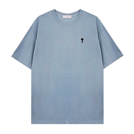 AMI 블랙앤화이트 수피마 반팔티셔츠