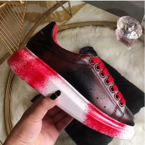 알렉산더맥퀸 글리터 스니커즈 블랙/레드